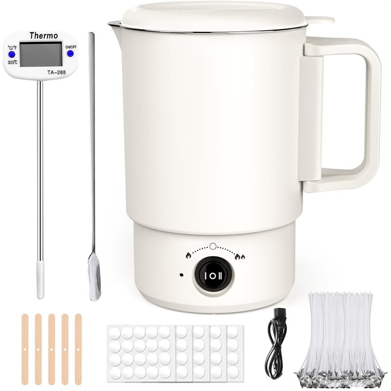 Candle Containers - A47U Elektrische Wasmeltpotset Met Thermometer 800ML
