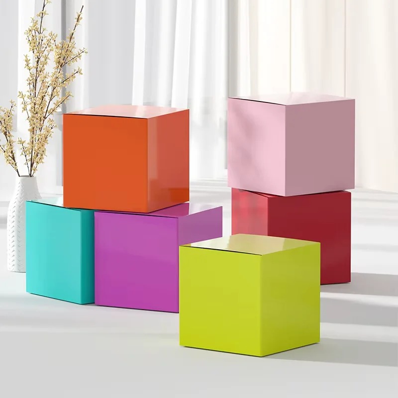 Candle Containers - Vouwbare papieren doos, kleurrijke kartonnen kraft