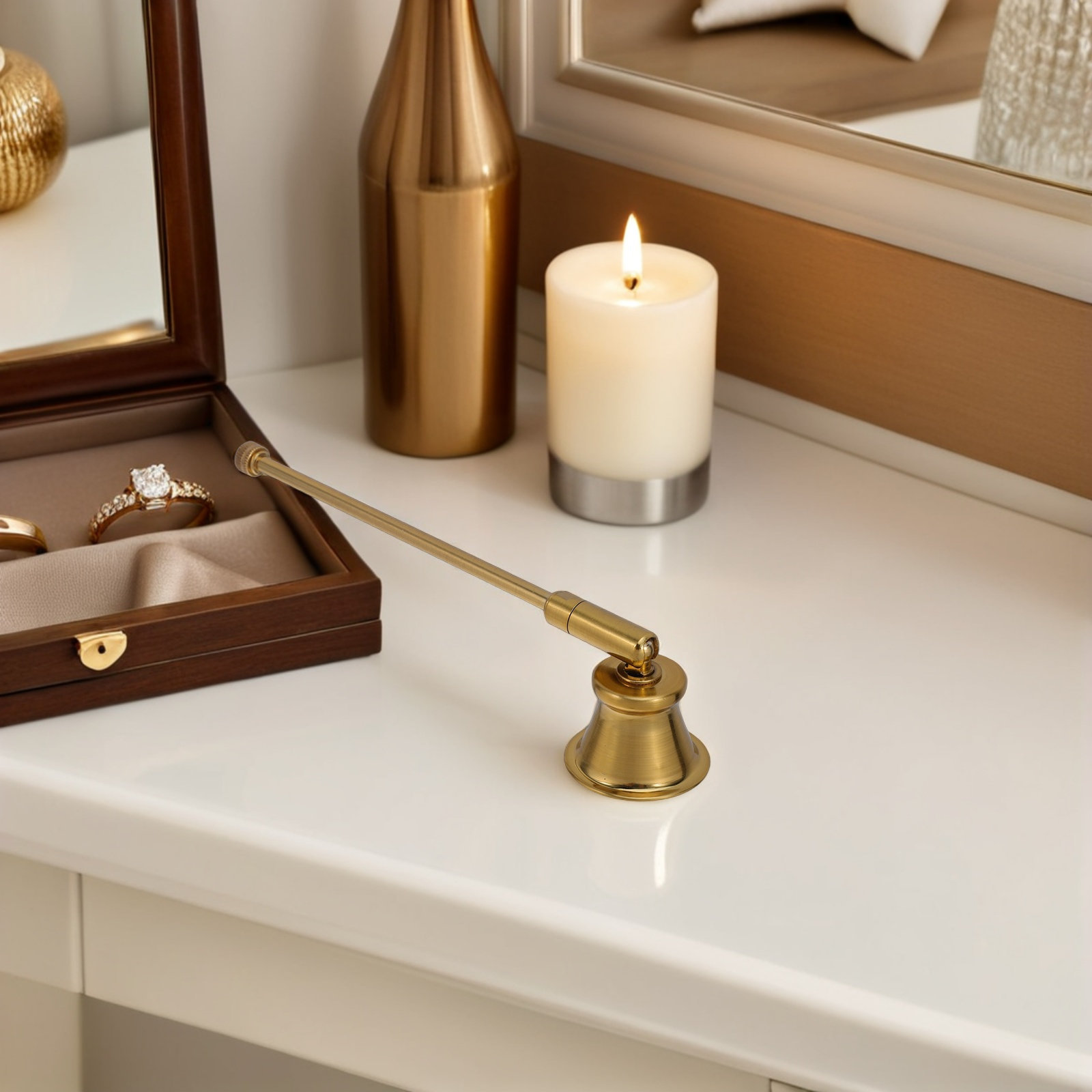 Metalen lontblusser in retrost - Candle Wick recensie en prijs
