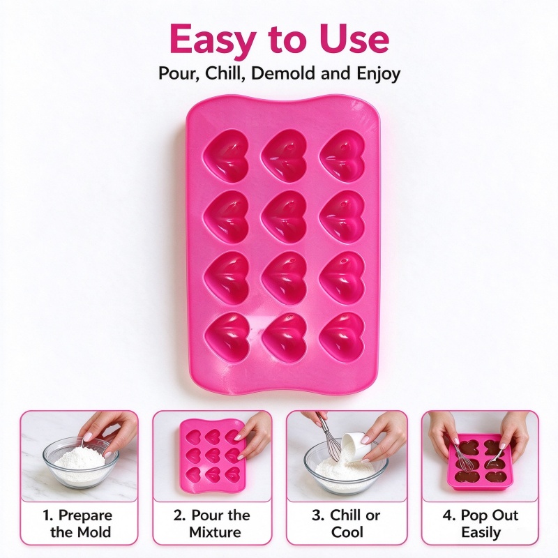 3D hartvormige siliconen mal,  - Candle Molds recensie en prijs